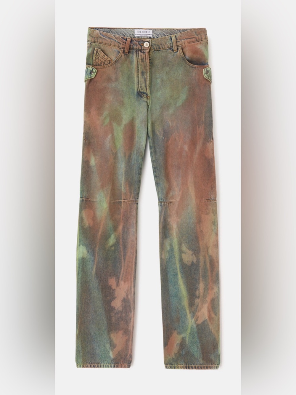 THE ATTICO "DEANN" CAMOUFLAGE LONG PANTS Sz 28  Style 238WCP118D065509